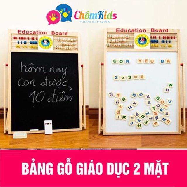 Bảng gỗ giáo dục 2 mặt nam châm cho bé