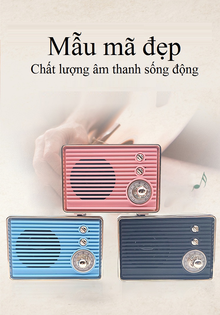 Loa Bluetooth Mini Hình Đài Radio Đáng Yêu