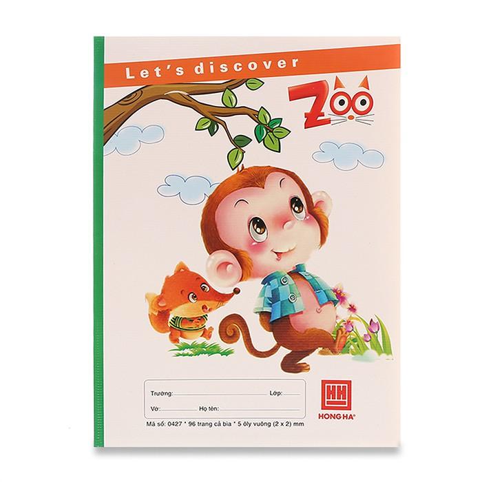 Vở Hồng Hà 5 ô ly 96 trang Class Zoo 0427 | Vở học sinh miền Trung - Nam (10 quyển)