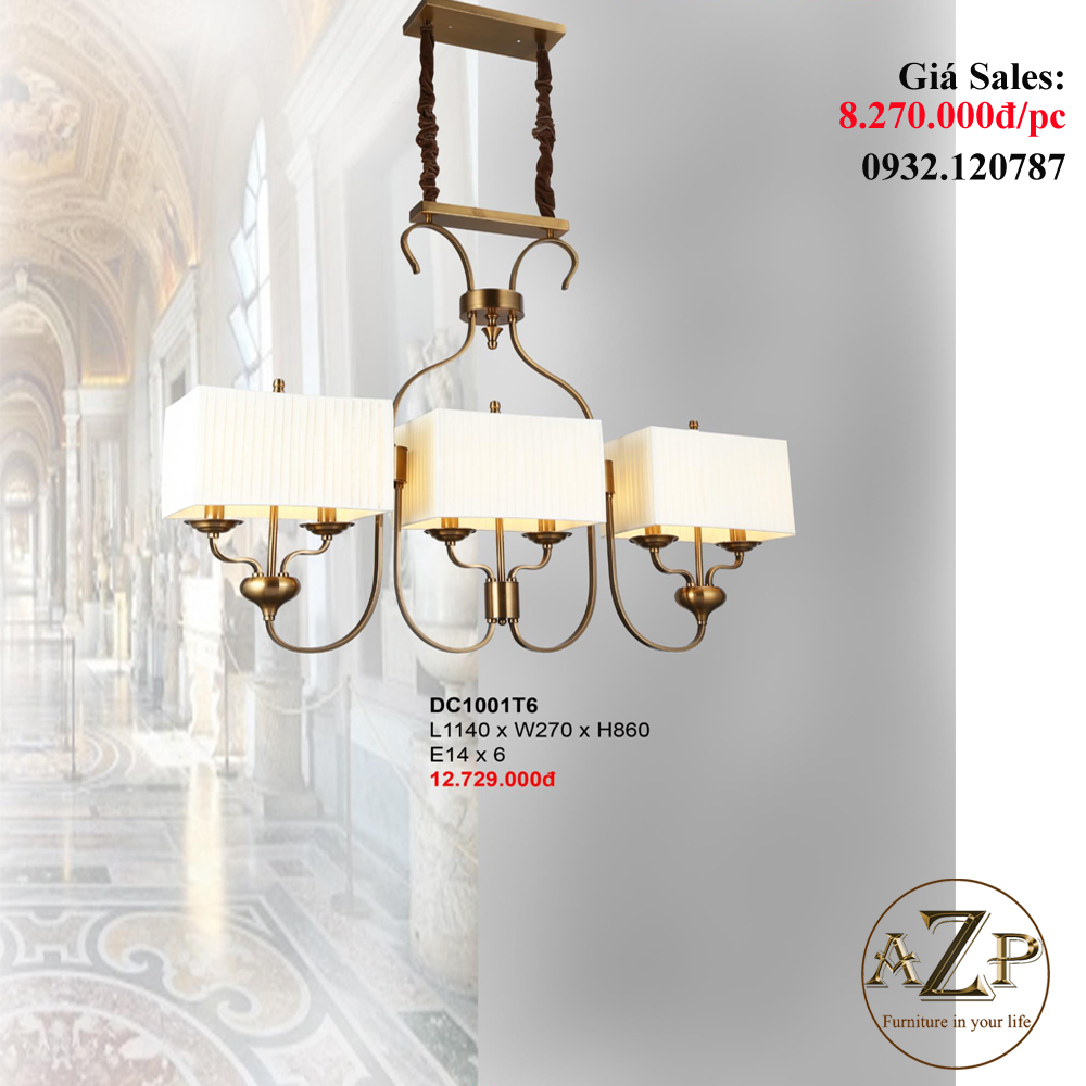 ĐÈN THẢ TRẦN (TAY) / ĐÈN TRANG TRÍ AZP-TT1001-T6 phong cách Tân Cổ Điển, hàng nhập khẩu AZP