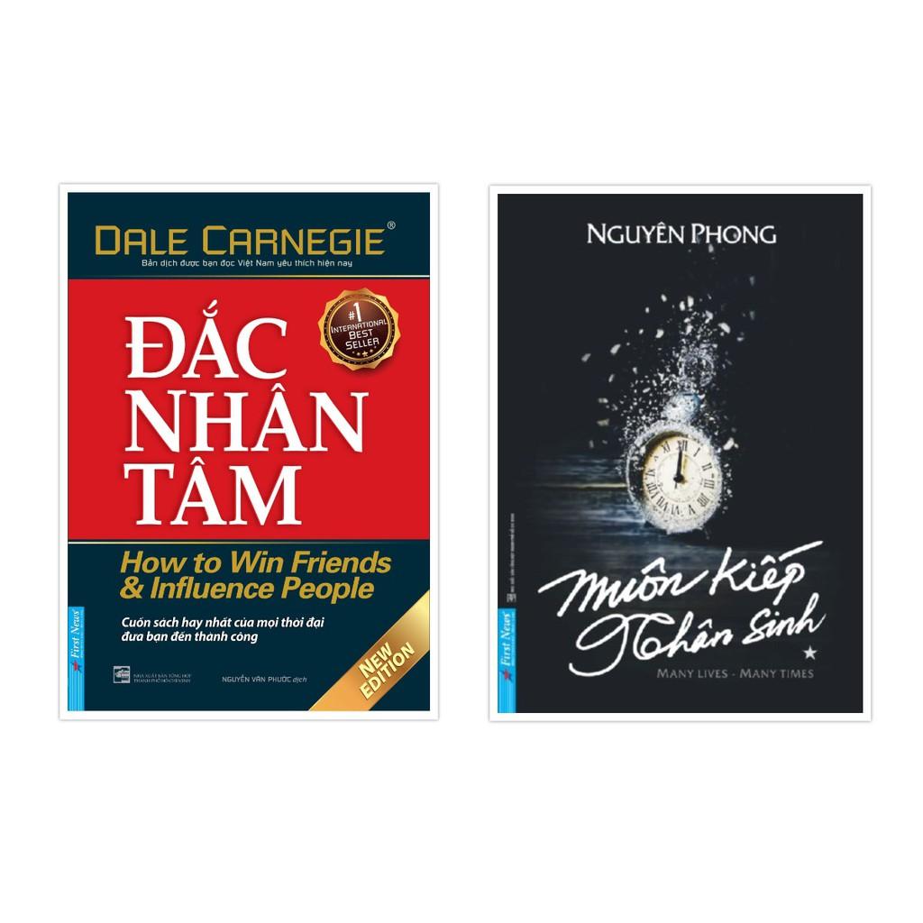 Sách - Combo Đắc Nhân Tâm + Muôn Kiếp Nhân Sinh Tập 1 - First News