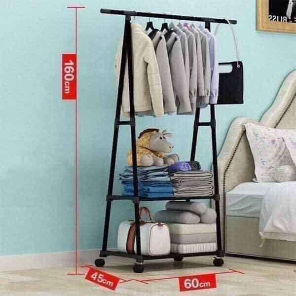 Kệ treo quần áo chữ A có bánh xe tiện dụng