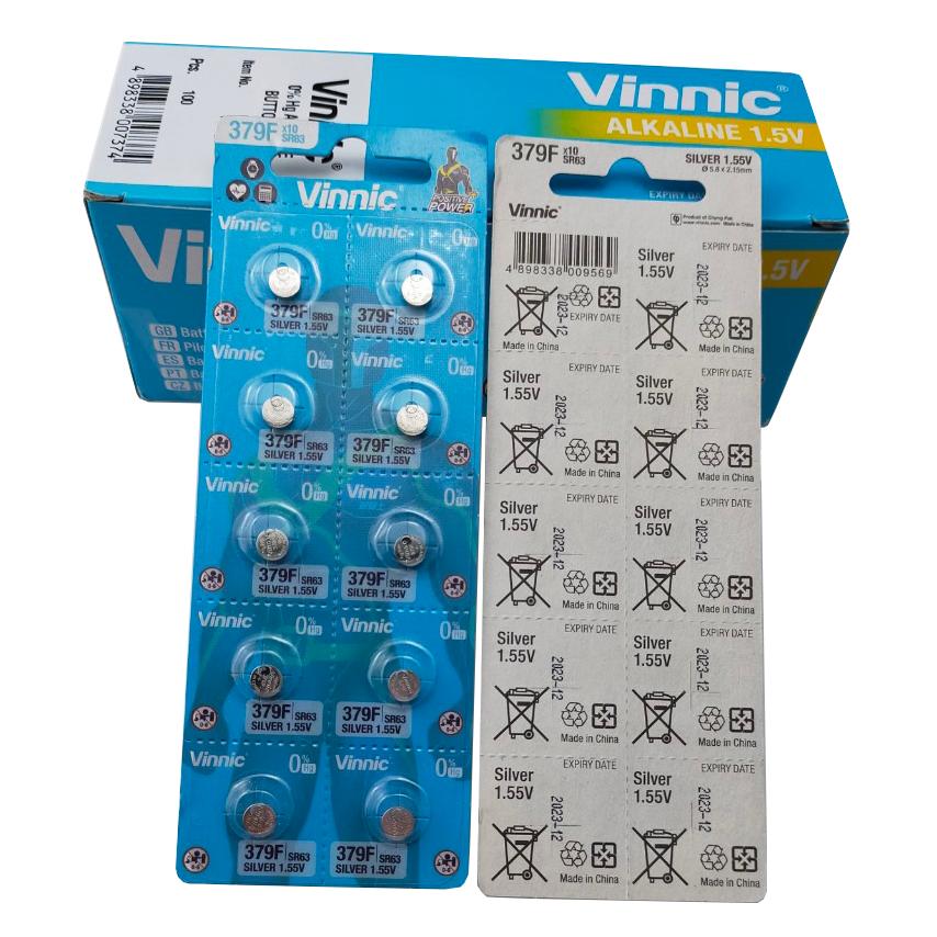 Pin đồng hồ oxit bạc Vinnic 379/ SR521SW / SR63 / 379F (Loại tốt - Giá theo số viên) - 5 Viên