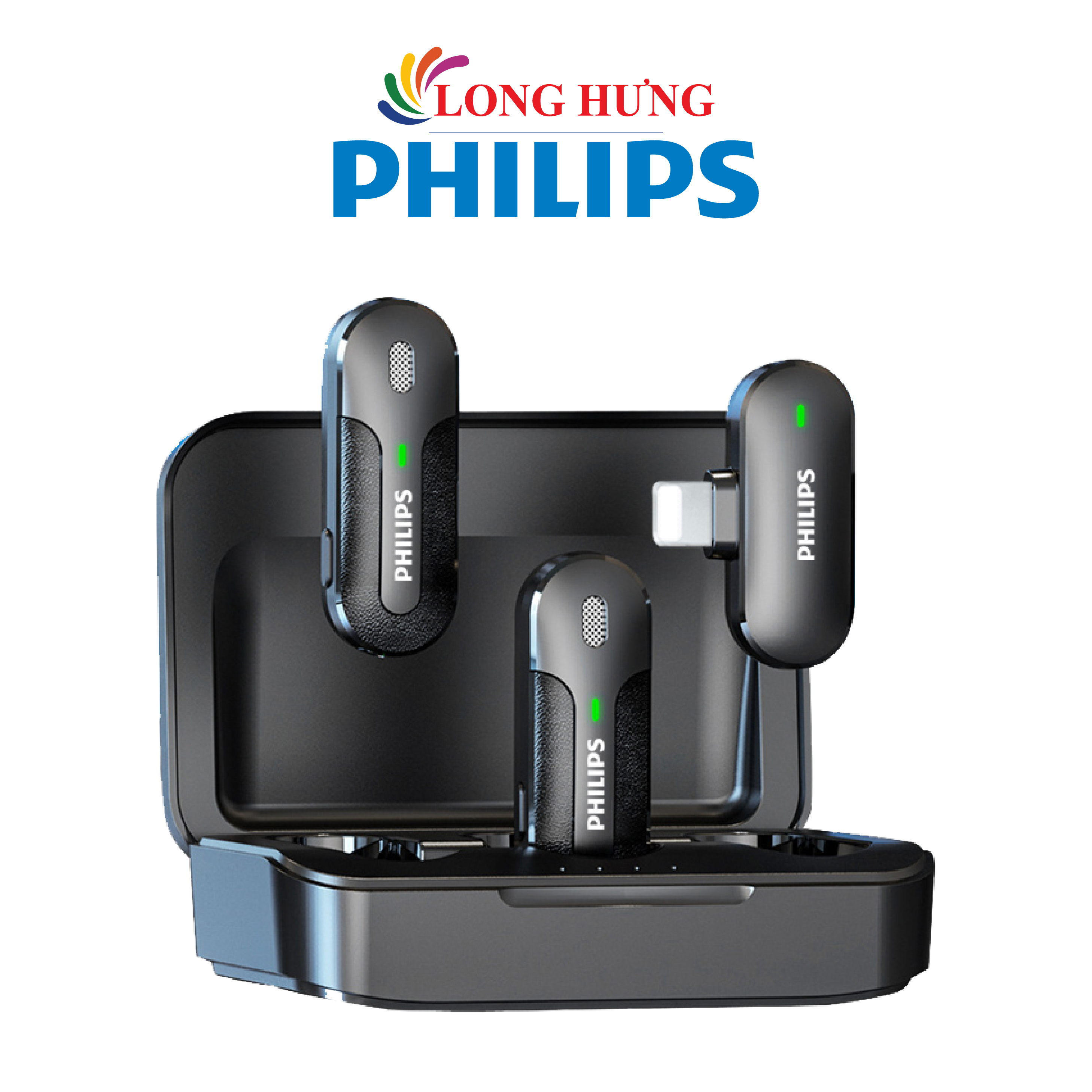 Micro không dây Wireless Lavalier Philips 2 Micro DLM9002 - iP - Hàng chính hãng