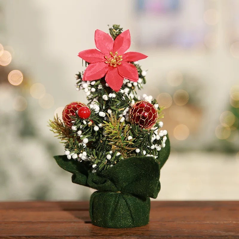 Cây thông Noel mini để bàn cao 20cm trang trí Giáng sinh