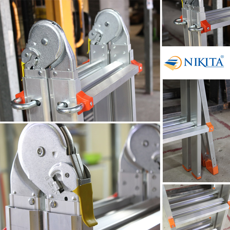 Thang nhôm trượt đa năng, khóa tự động, nhiều tư thế sử dụng, Hàng chính hãng NIKITA AM03
