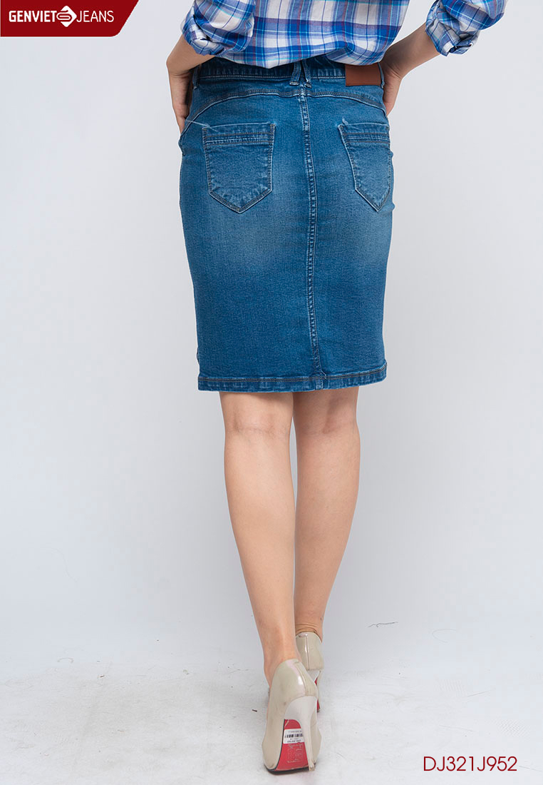 Chân Váy Jeans Nữ DJ321J952 GENVIET