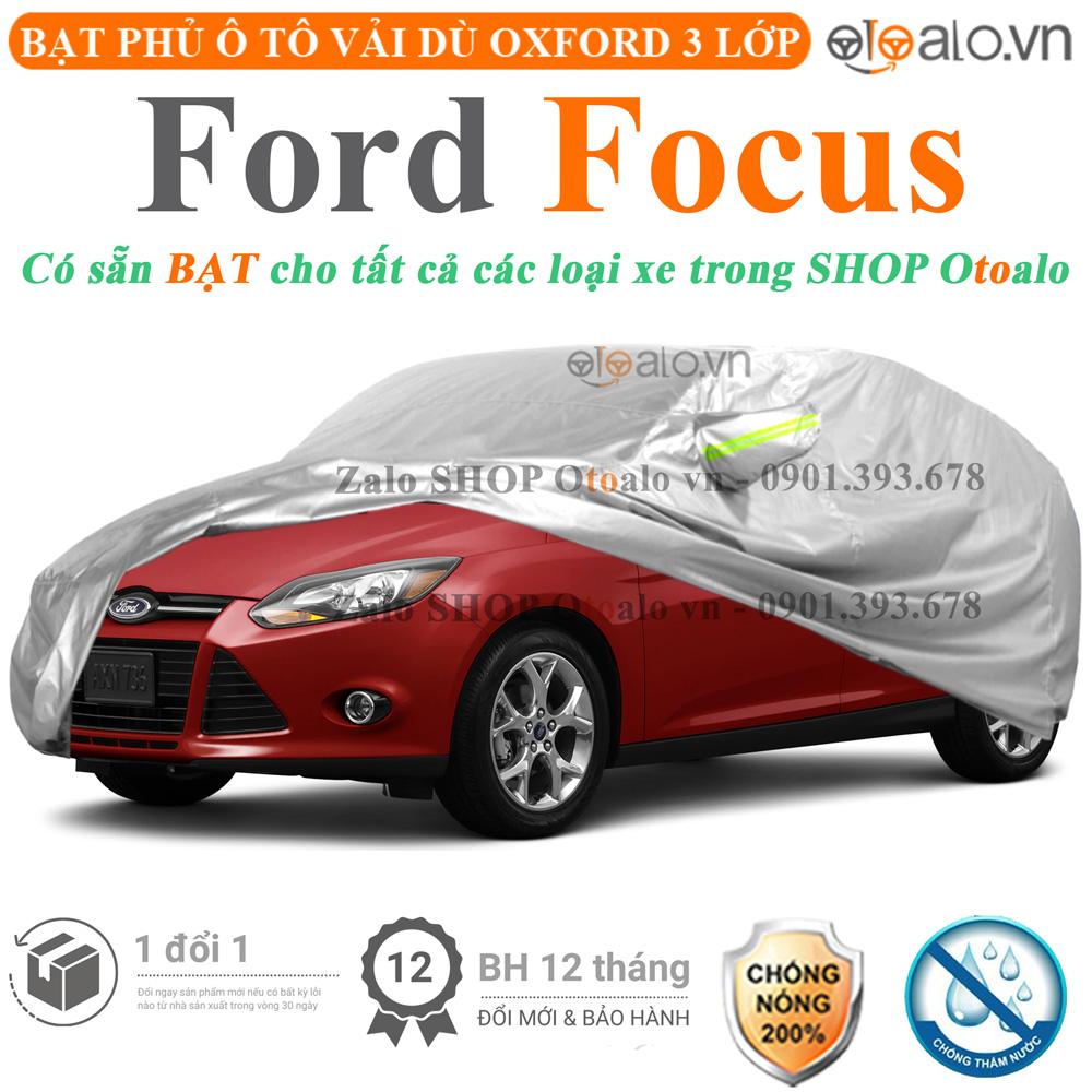 Bạt che phủ xe ô tô Ford Focus vải dù 3 lớp CAO CẤP BPXOT - OTOALO