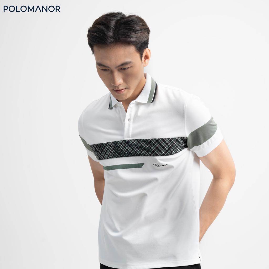 Áo Polo nam phối LUCAS vải cá sấu cotton CVC, nam tính, thanh lịch, sang trọng - POLOMANOR