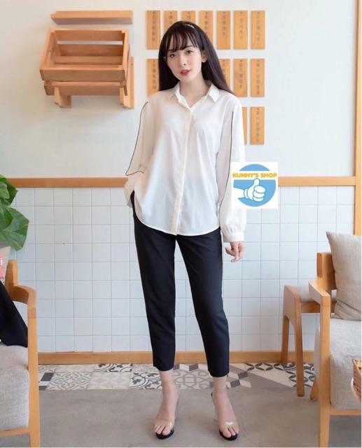 Áo sơ mi tay viền