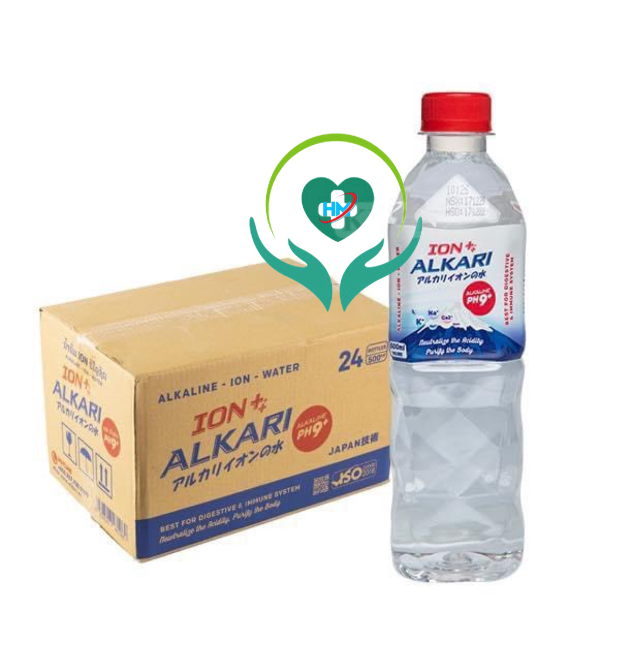 Thùng 24 chai x 500ml nước uống ion kiềm Alkari, giúp tăng cường sức đề kháng
