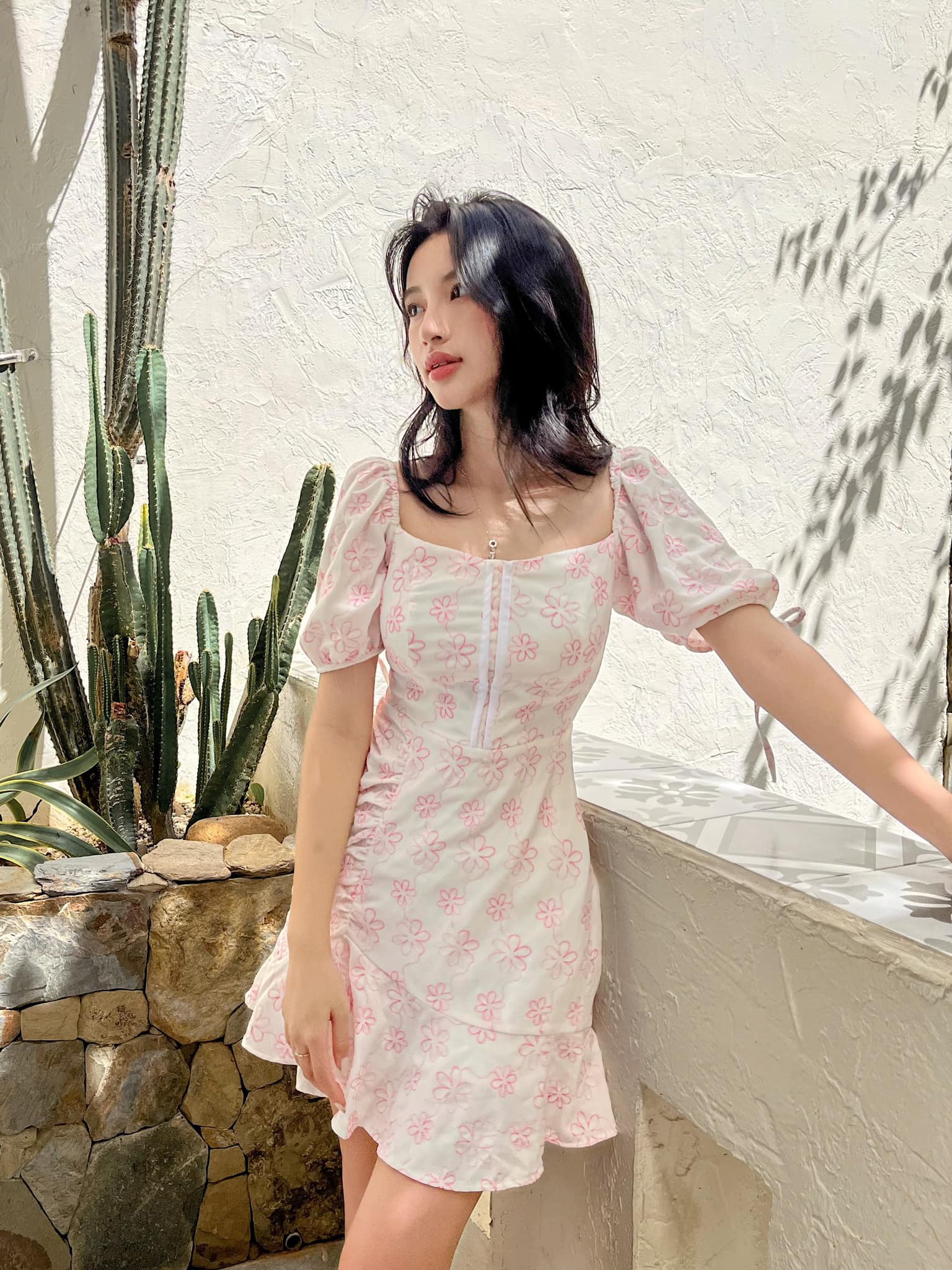Đầm hoa cổ vuông Heull Dress Gem clothing SP060520