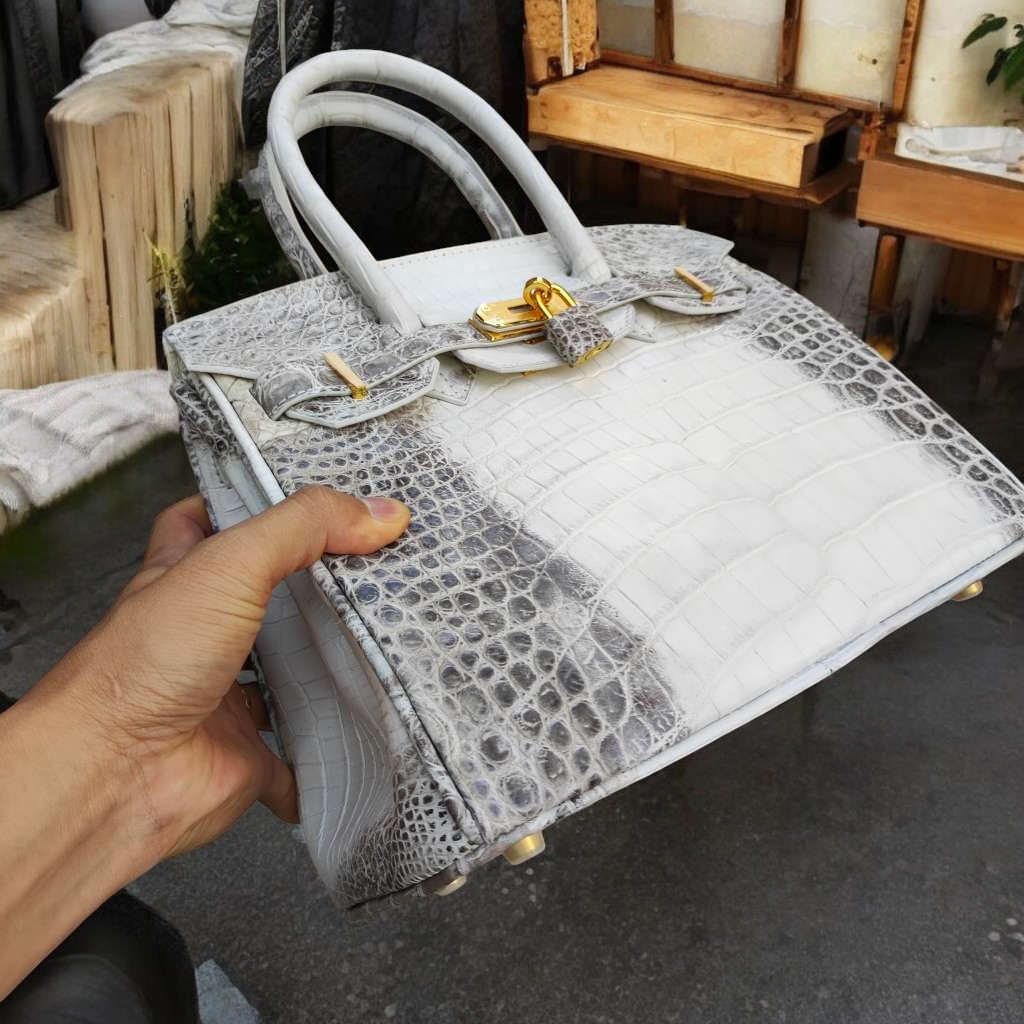 Túi xách cá sấu nữ màu Trắng tro cao cấp Loại 1