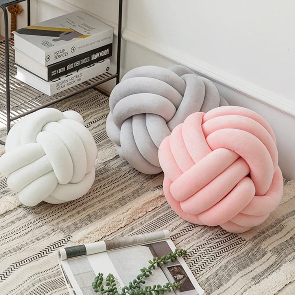 5 màu sắc Ném, Gối Phòng Ngủ Ném Gối Trẻ Em Phòng Khách Phòng Dệt Thiết Kế Nút Thắt Gối Cotton Nhung Thắt Nút Đệm