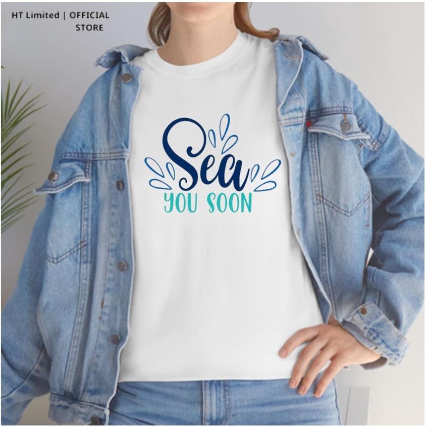 Áo thun thiết kế Unisex họa tiết sea you soon basic local brand, Cotton Cao Cấp 100%