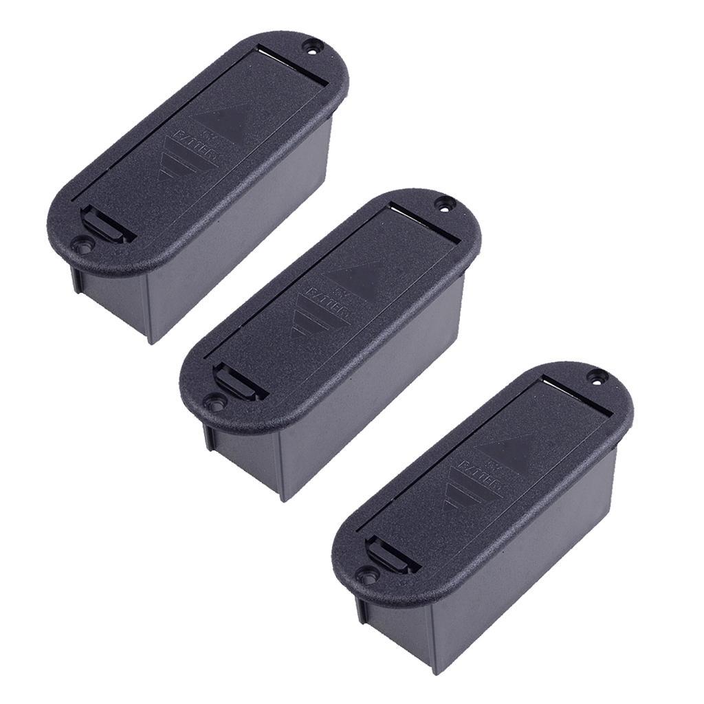 3x 9V Battery Case Holder Cover Box for Active Guitar Bass Pickup Electronics