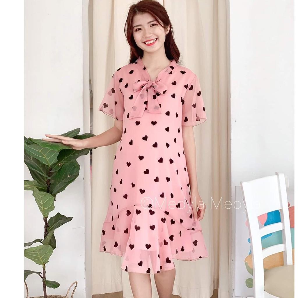 [Hàng loại 1]Đầm Bầu Váy Bầu cao cấp dáng Xuông Chất Lụa Hàn Mềm, siêu mát Thấm Mồ Hôi Tốt, Freesize từ 45 đến 70Kg