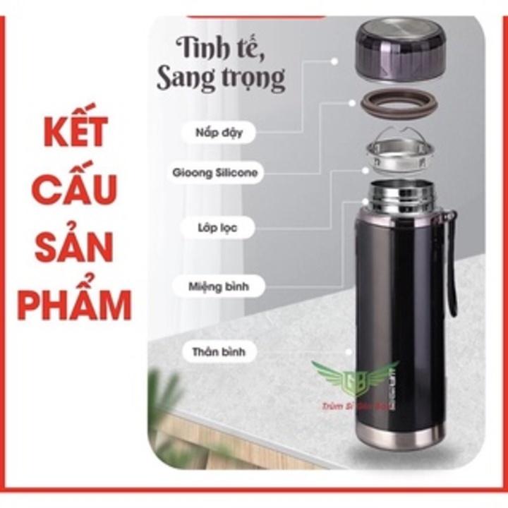 Bình giữ nhiệt 1000ml -1500 ml nắp kim cương sang trọng - giữ nóng giữ lạnh trên 12 giờ