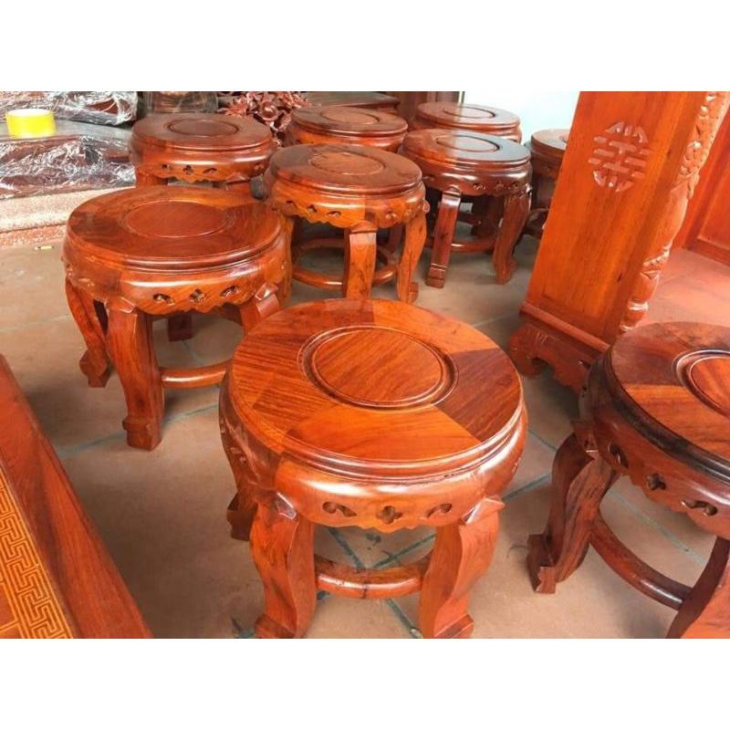 Đôn tròn gỗ hương,kỷ tròn, đế kê tượng, lục bình, trang trí kt 30x30cm
