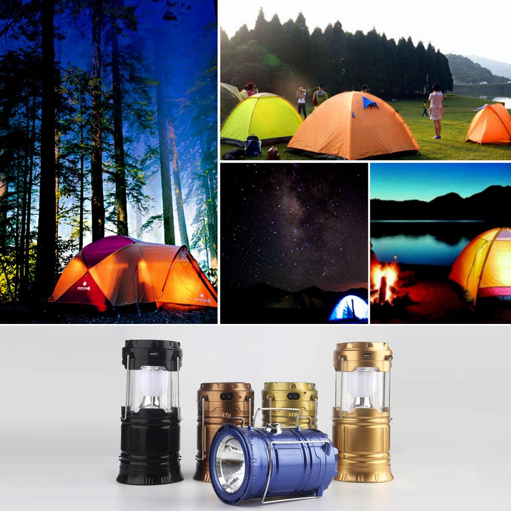 Portable Outdoor Lantern Handhold Flashlight DC Input/Solar Panel Two Power Supply Modes Rechargeable Battery LED Emergency Light Charger for Camping Hiking Traveling