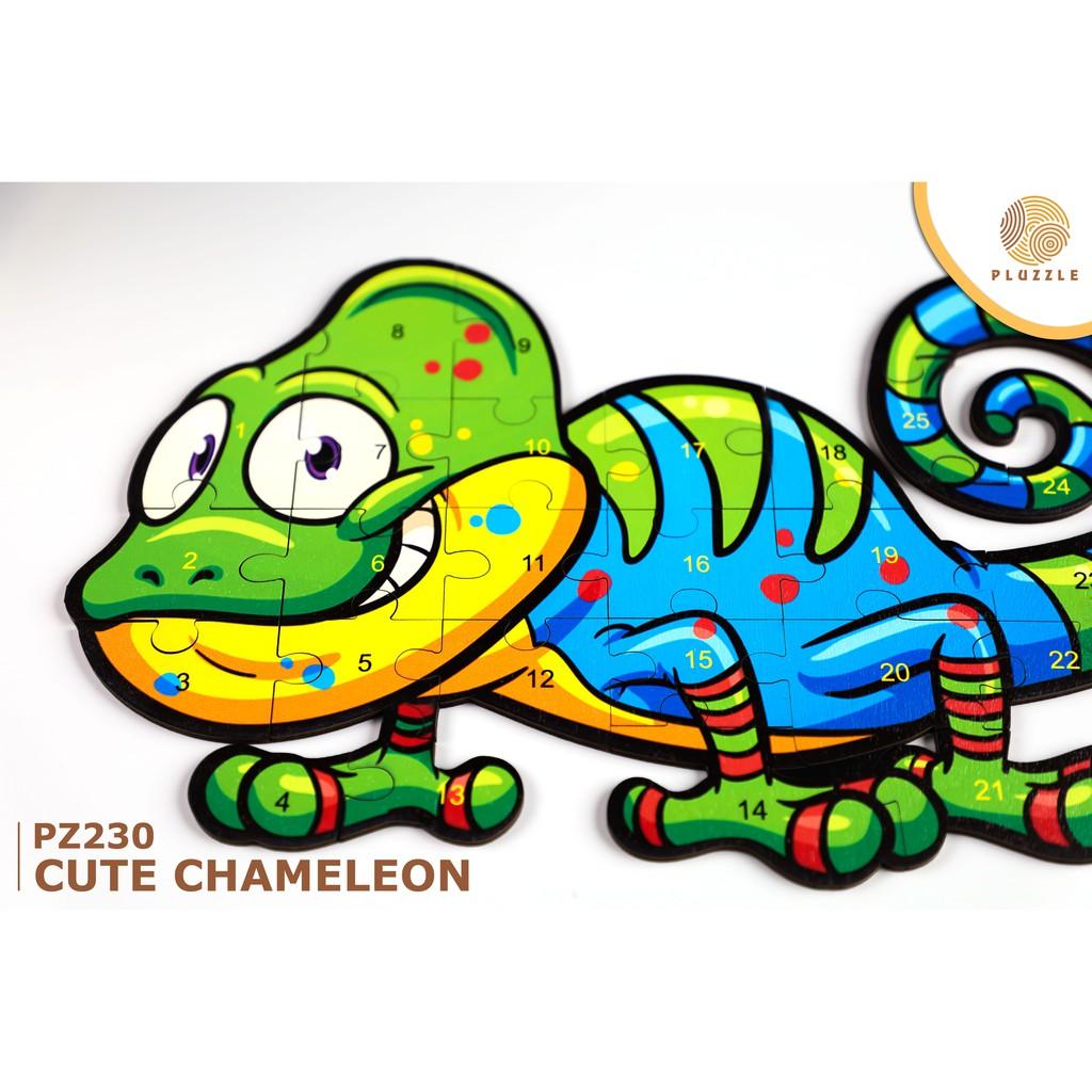 PLUZZLE Bộ xếp hình gỗ thông minh puzzle đồ chơi ghép hình - Tắc Kè Hoa – PZ230