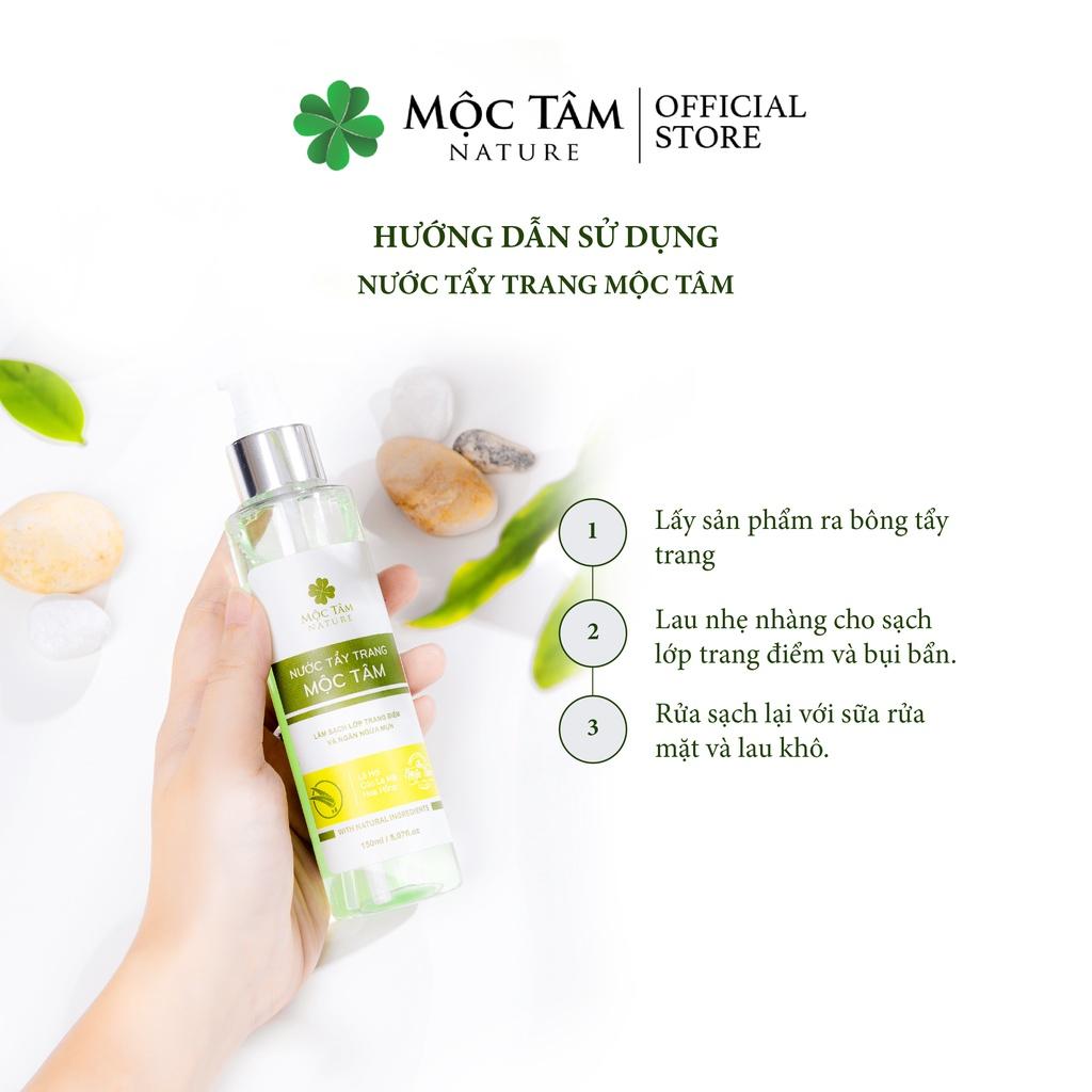 Nước Tẩy Trang Mộc Tâm 150ml - Tinh Chất Thiên Nhiên Sạch Sâu, Cấp Ẩm, Không Gây Kích Ứng Da (Mộc Tâm Nature)