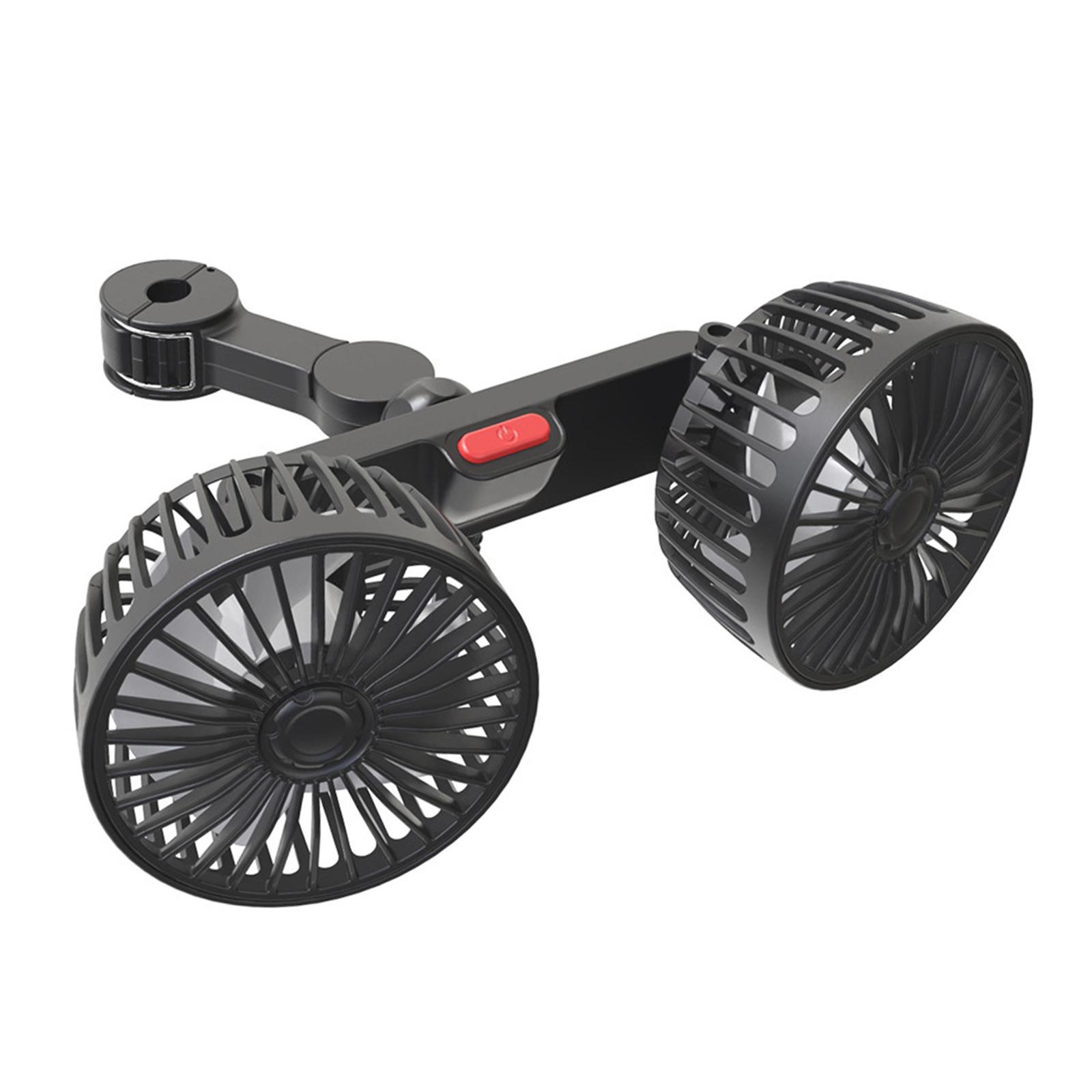 Car Fan USB Degrees Rotary Accessories 3 Speeds Portable Air Circulation Fan Strong Wind Fan for Sedan RV Vehicle SUV