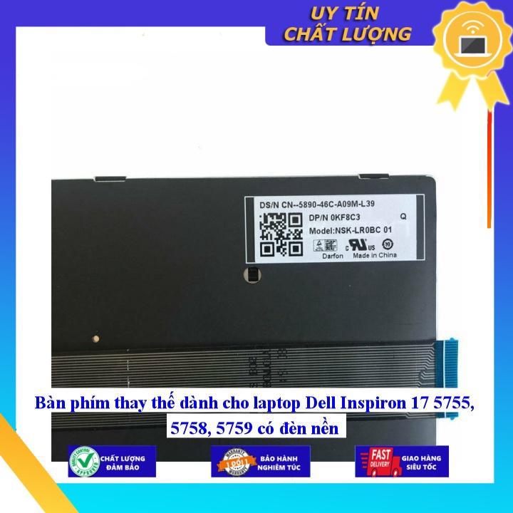 Bàn phím dùng cho laptop Dell Inspiron 17 5755 5758 5759 có đèn nền - Hàng Nhập Khẩu New Seal