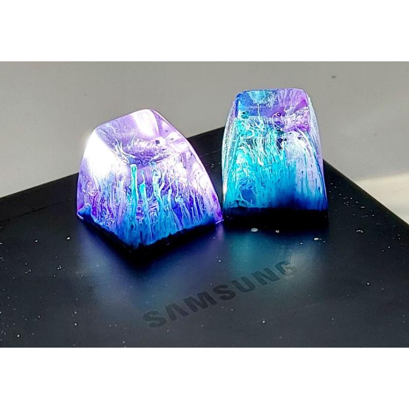 Keycap artisan profile SA R1 màu lam tím trang trí bàn phím cơ.