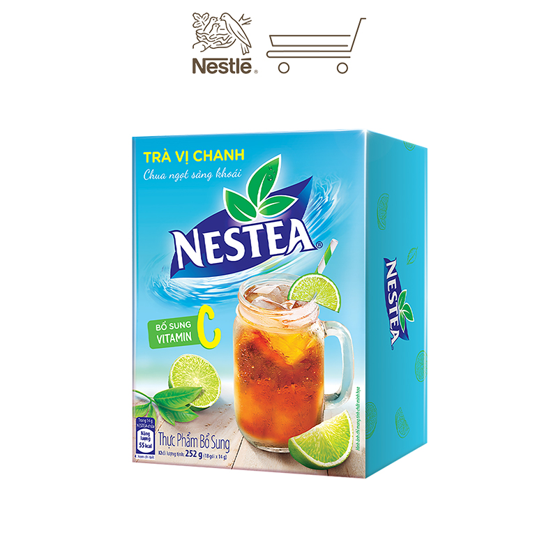 [26.04_TẶNG 1 BÌNH NƯỚC + GỐI QUE KEM] Combo 2 Hộp Trà vị chanh NESTEA hộp 15 gói x  13 g
