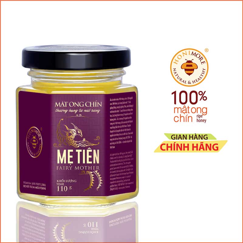 Mật ong rừng thượng hạng núi cao - 100% mật ong chín Mẹ Tiên Honimore 110g