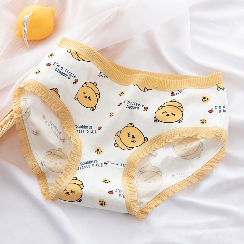 Quần Lót Nữ ️️Quần lót nữ cotton Gấu vàng Cute CAO CẤP phối nơ DỄ THƯƠNG