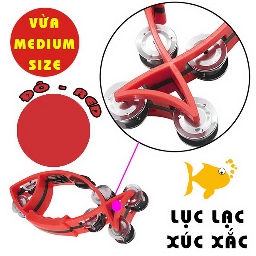 Lục lạc xúc xắc gõ bo nhựa hình con cá medium size