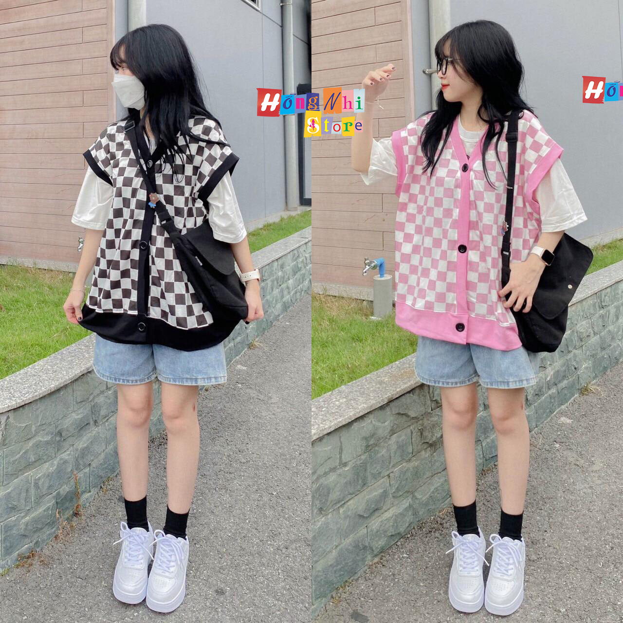 Áo Gile Caro Sát Nách Cổ Tim Gile 3D Ulzzang Unisex - MM