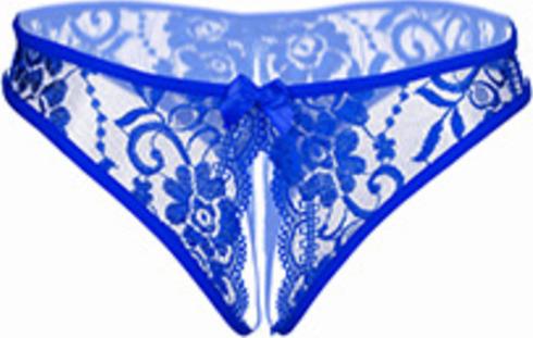 Quần lót nữ quần ngủ sexy xẻ đáy mở đũng sexy - Màu xanh biển