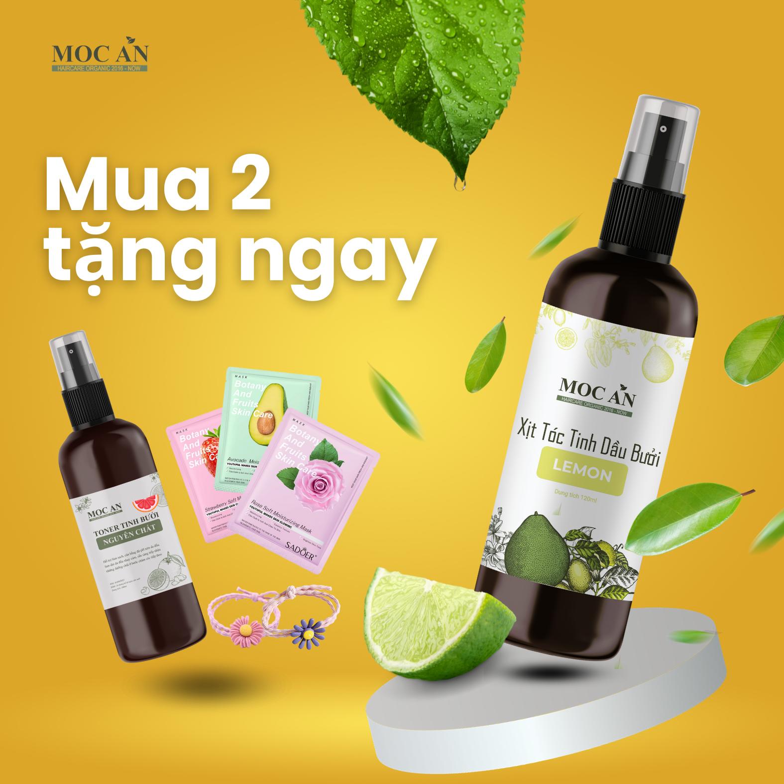 Xịt Kích Mọc Tóc Tinh Dầu Bưởi Chanh Tươi ( Lemon ) 120ml Mộc Ân Haircare hỗ trợ giảm rụng, làm sạch, giảm gàu bám