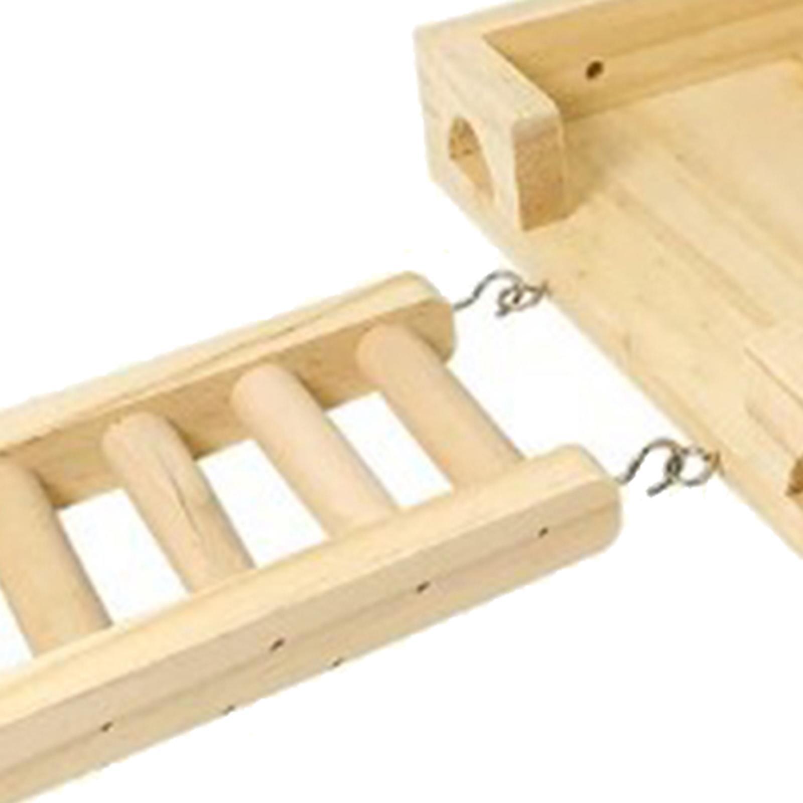 Hamster Wooden Ladder Toy Wooden Ladder Toy Durable Standing for Parakeets Cockatiels Pet Bird Parrot Playground Hamster Stand Platform Toys