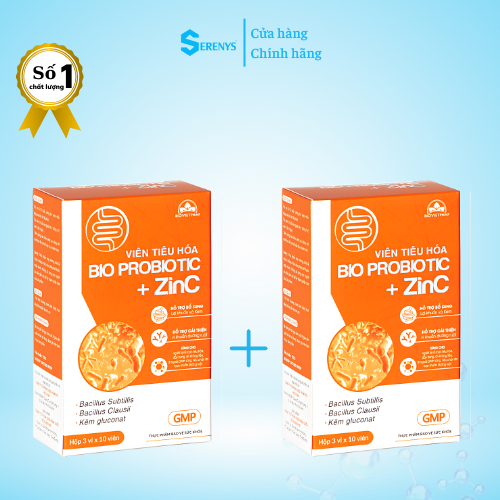 Combo 2 Hộp Thực phẩm bảo vệ sức khỏe viên tiêu hóa Bio Probiotic + ZinC