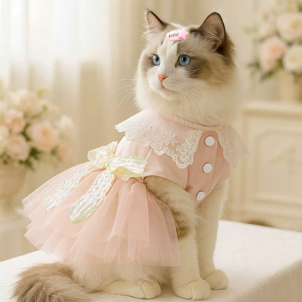 NƠ KẸP TÓC CÀI TÓC THỜI TRANG DỄ THƯƠNG NGÔI SAO CÀI ĐẦU MÃ 32 CHO THÚ CƯNG CHÓ MÈO