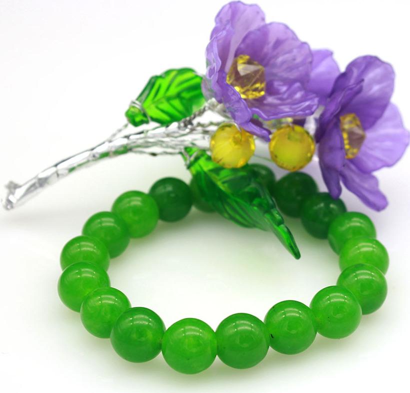 Lắc tay phong thủy nữ Bạc Hiểu Minh ltu367 màu xanh lá