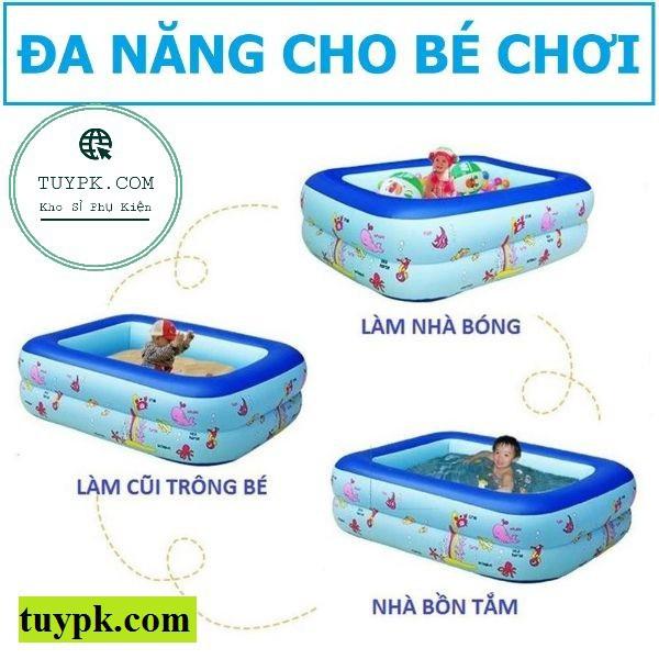 Bể bơi cho bé SIÊU DÀY Bể bơi 1m8 3 TẦNG- TẶNG BỘ VÁ PHAO