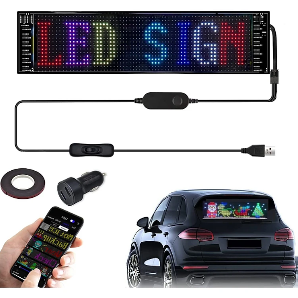 Cao cấp - Màn hình mềm chạy LED Ô Tô LED Matrix RGB Car Smart APP