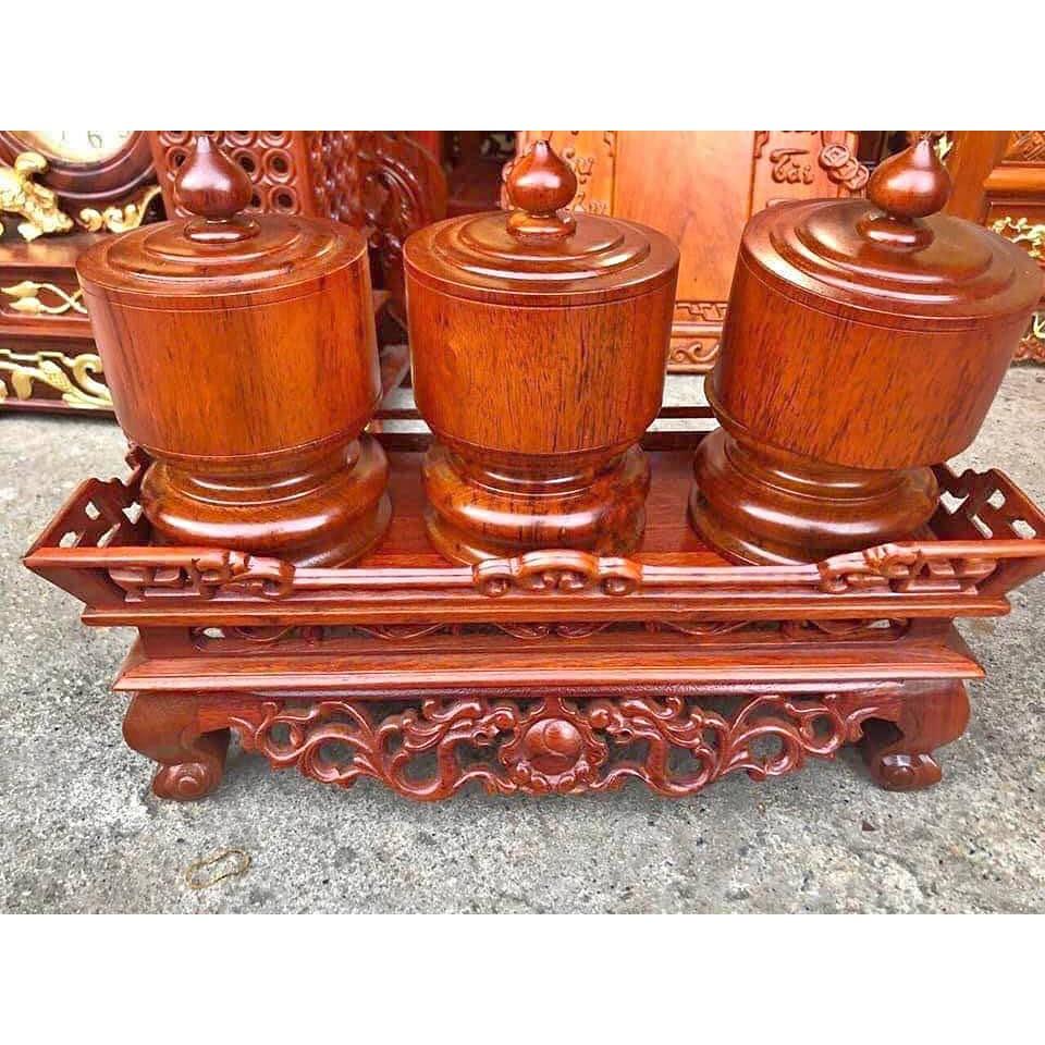 Bộ Khay Đài Nước Bằng Gỗ Hương Hàng Cao Cấp