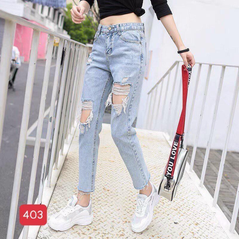 quần baggy jean nữ rách cao cấp-chất liệu denim co dãn,form chuẩn shop (ảnh thật)BEN shop0807 MM4