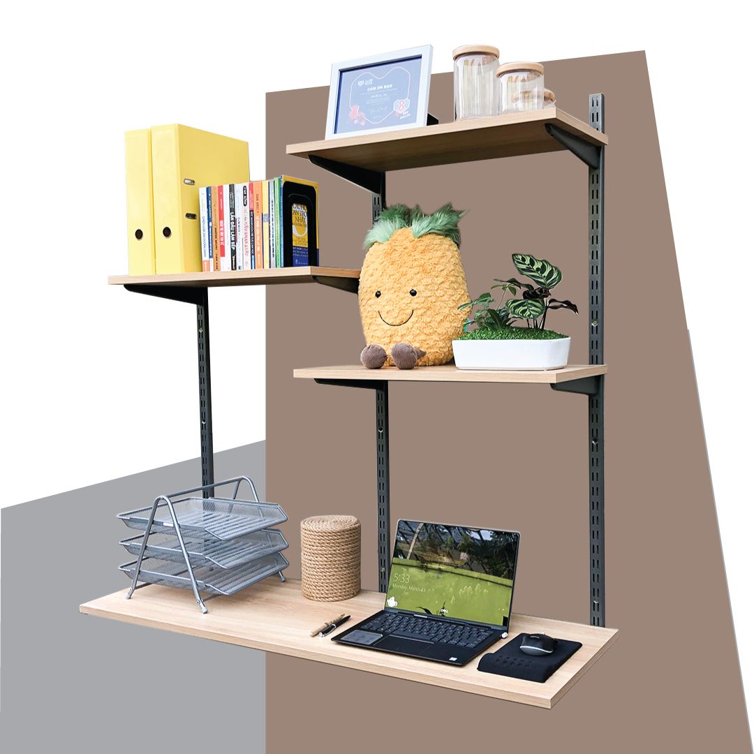 Bộ 4 Tay Đỡ Kệ Ray Tường Con Thuyền SMLIFE Railshelf L27 - Phụ Kiện Thành Phần Để Lắp Hệ Kệ Ray Tường Railshelf