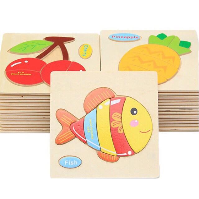Bảng Đồ Chơi Ghép Mảnh Gỗ Tạo Hình Động Thực Vật, Phương Tiện Kèm Chữ Tiếng Anh Giúp Phát Triển Nhận Thức Cho Bé Yêu