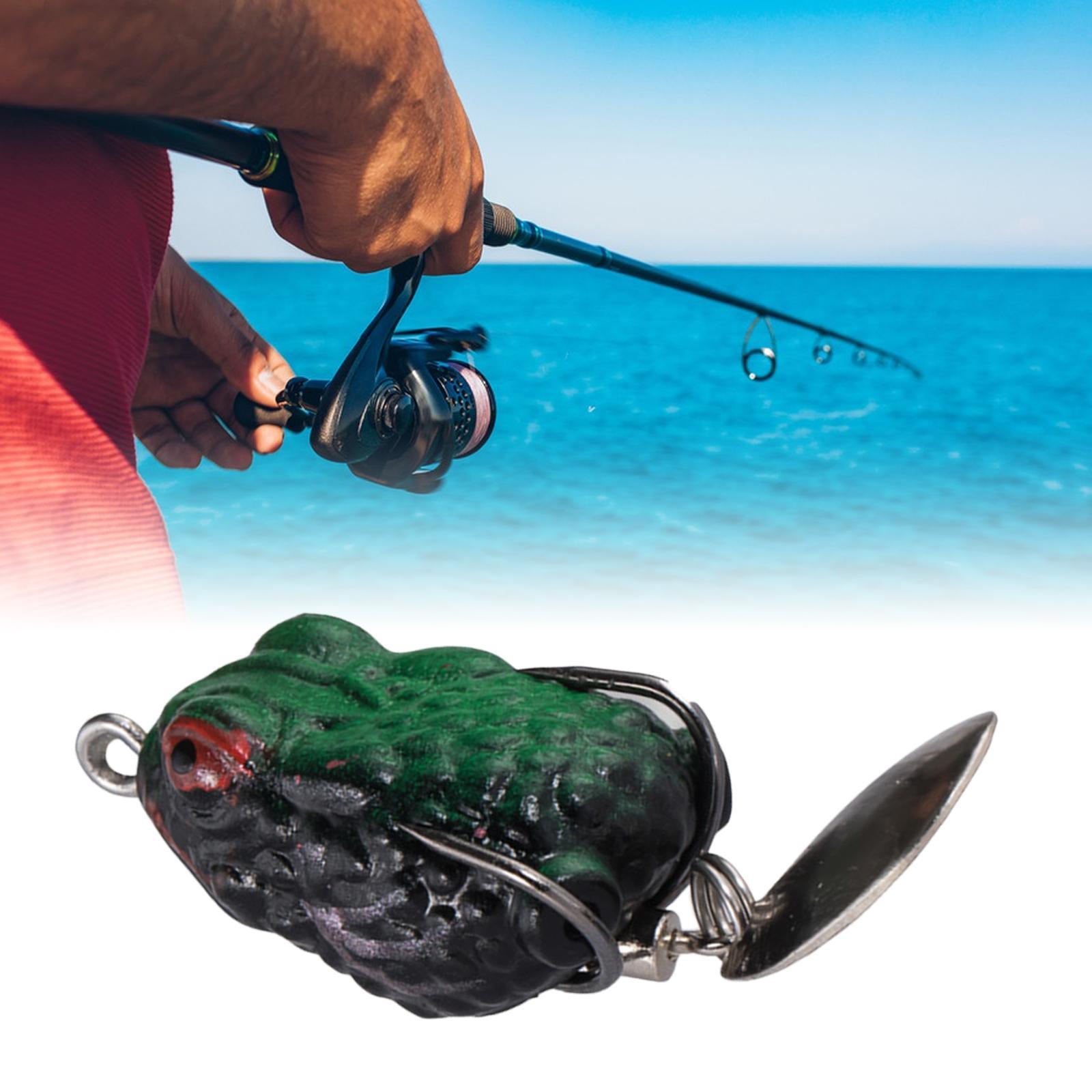 Lure, Frog Lure, Metal Sequin, Silicone Bass Fishing Double Hooks, Fishing Crankbait Lure, Float on Water Lure for Freshwater