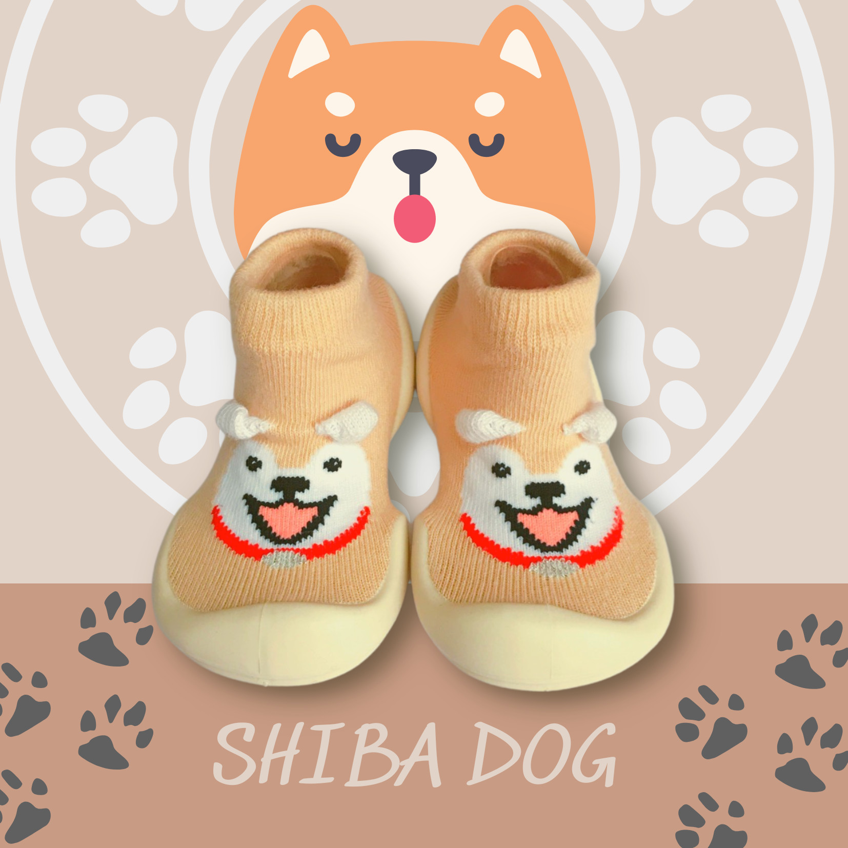 Giày tập đi cho bé cưng Shiba dog