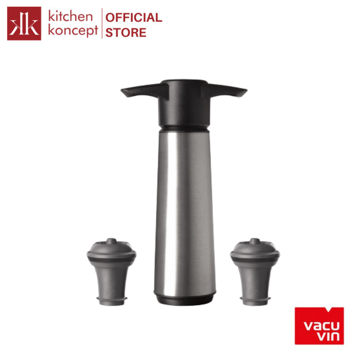 Vacu Vin - Bộ hút chân không bằng thép không gỉ - 3 món