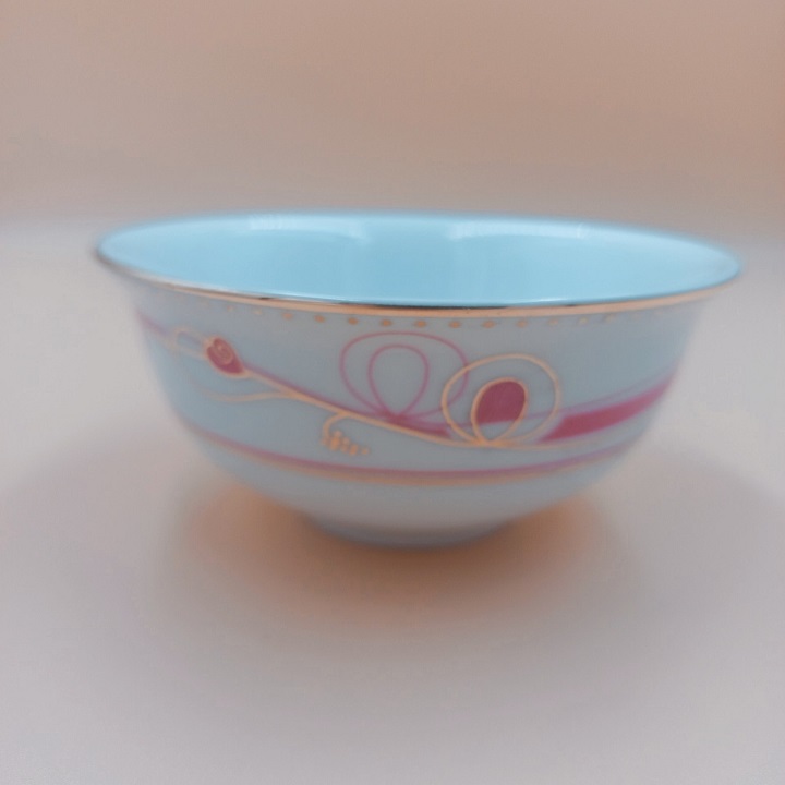 Chén Tương ,Bát Mắm hoa đỏ viền vàng sứ Long Phương Cao Cấp
